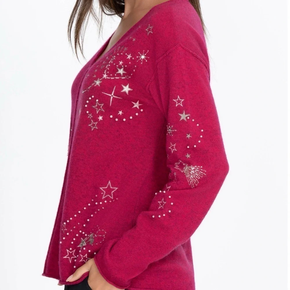 Johnny Was XANDRA cashmere blend V‑NECK PULLOVER NWT